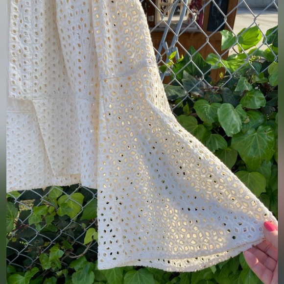 Free People Circle Sleeve Eyelet Jacket, Ivory, M - Picture 4 of 11